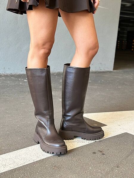 Чоботи-труби жіночі шкіряні зимові демі Артикул 8605