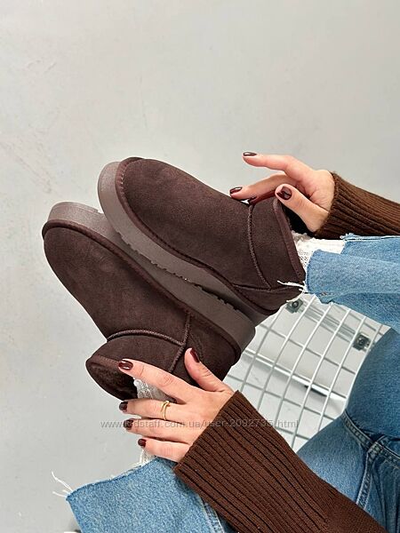 Уггі жіночі натуральна замша шоколадні Артикул 5131 фабричний Китай новинка
