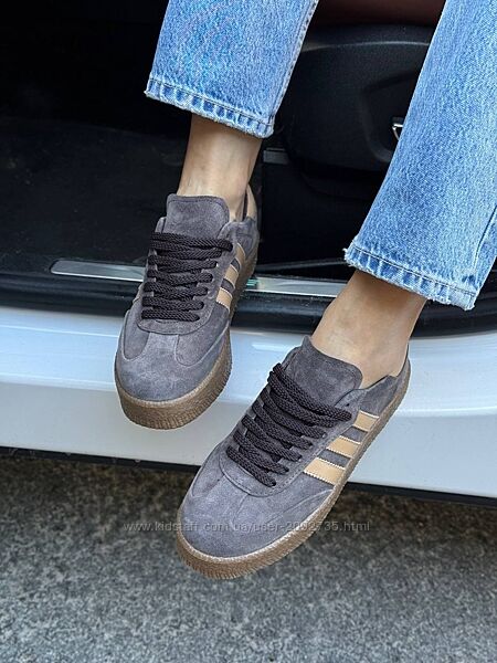 Кеди жіночі замшеві графітові та чорні шкіряні Артикул 4413 новинка