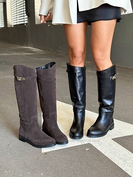 Чоботи жіночі шкіряні та замшеві демісезонні Артикул 4415д новинка