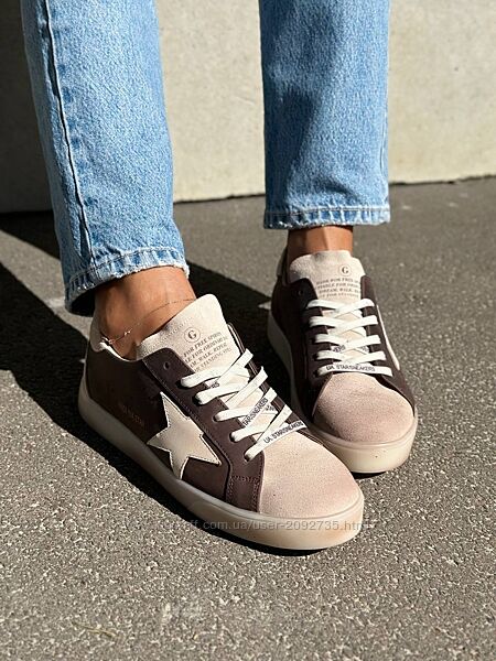 Кеди жіночі натуральна шкіра та замша Артикул 9418 новинка