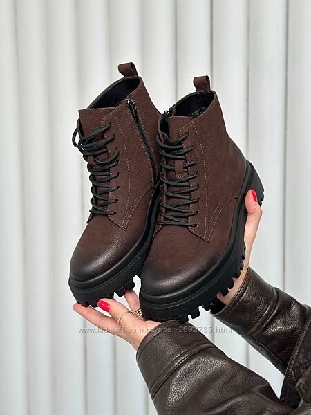 Черевики жіночі натуральний нубук зима Артикул 7604 новинка 