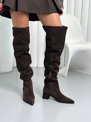 Ботфорти жіночі натуральна замша демі Артикул 2724 новинка 