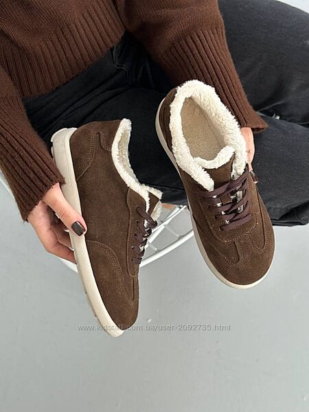 Кеди жіночі натуральна замша зима Артикул 4548 новинка