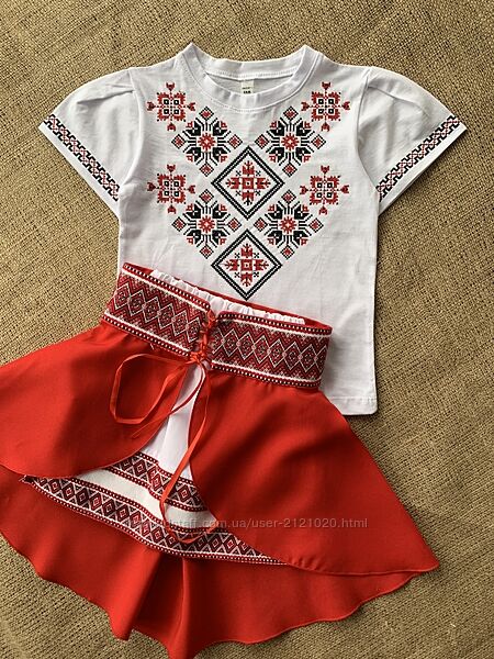 Традиційний костюм вишиванка для дівчинки, костюм з вишивкою для дівчинки, 