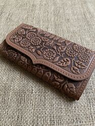 Гаманець шкіряний жіночий коричневий