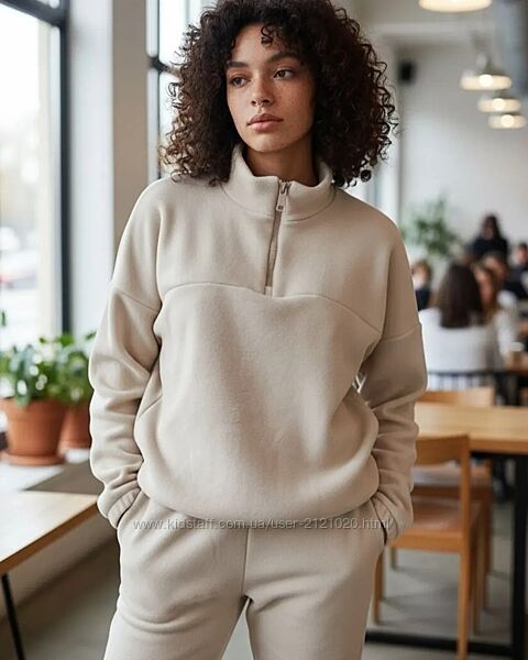 Костюм флісовий жіночий молочний бежевий 