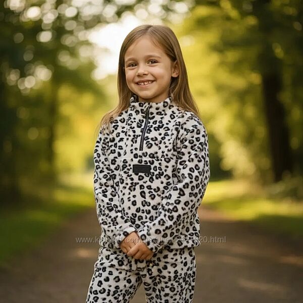 Костюм флісовий леопардовий для дівчинки