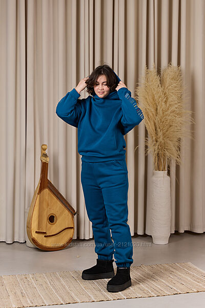 Костюм утеплений з худі вишиванка, костюм з вишитим етно худі,