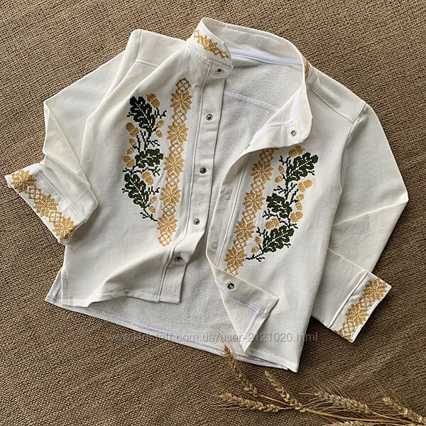 Вишиванка для хлопчика на застібці дуб