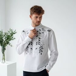 Вишиванка біла лляна чоловіча 