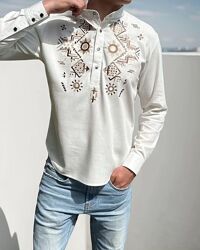 Сучасна вишита сорочка лляна чоловіча 