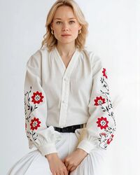 Вишиванка біла жіноча лляна 