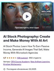 Udemy AI Stock Photography - Создавайте и зарабатывайте деньги с помощью