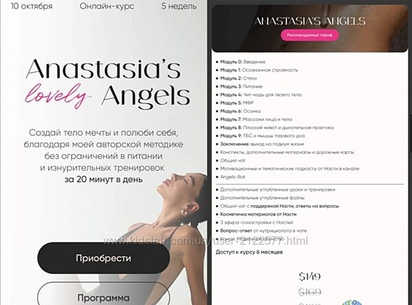 Анастасия Минковская - Anastasias angels. Тариф Anastasias Angels 2025