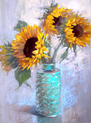 Ольга Абрамова Цветы пастелью. Подсолнухи
