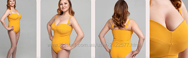 Евгения Макаренко Слитный купальник на бескаркасной базе и чашкой поролона