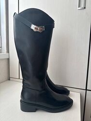 Чоботи труби під популярний бренд, чорні 37 розмір демісезон