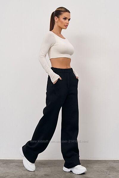 Утеплені штани баггі з діагональними швами