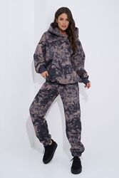 Теплий костюм із принтом тай-дай