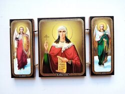 Икона св. Татьяна с архангелами Михаилом и Гавриилом, складень
