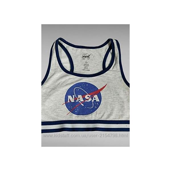 Сірий топ з логотипом nasa розмір xs/s