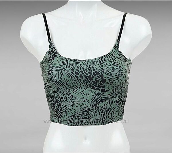 Зелений безшовний топ з регулюючими бретельками