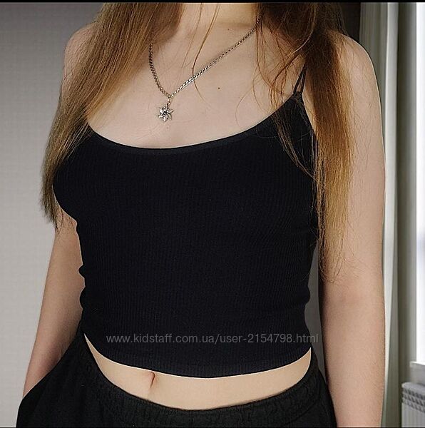 Жіноча майка-топ чорного кольору