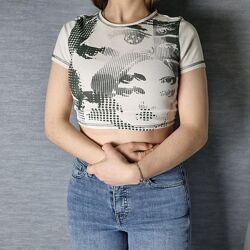 Жіночий кроп топ з принтом h&m