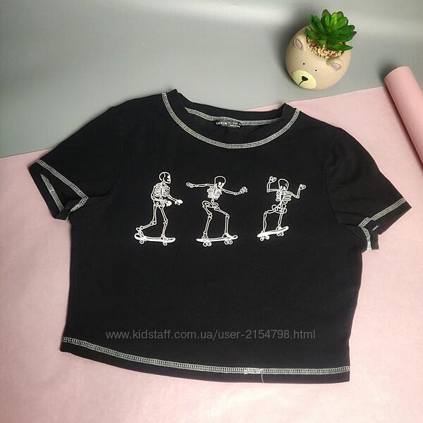 Кроп-топ футболка shein чорна