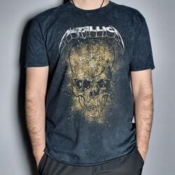 Футболка чоловіча metallica від river island, l чорна
