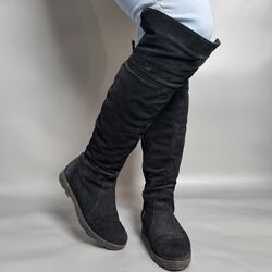 Чорні ботфорти ultra moda з натуральної замші