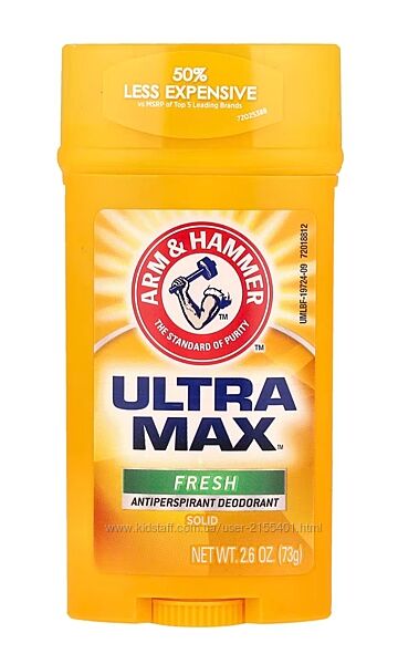 UltraMax, твёрдый дезодорант-антиперспирант, свежий аромат, 73 г