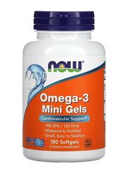 NOW Foods омега-3 в мини-капсулах, 180ЭПК / 120ДГК, 180капсул