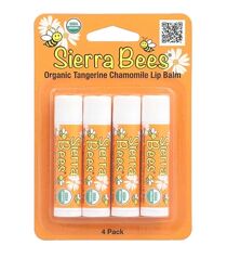 Sierra Bees, Органические бальзамы для губ, мандарин и ромашка, 4 шт. 