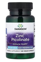 Пиколинат цинка, 22 мг, 60 капсул Swanson