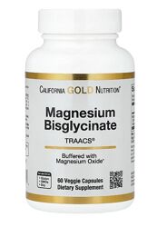 хелат бисглицината магния California Gold, 60капсул, 100мг