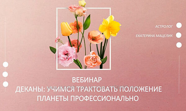 Деканы Учимся трактовать положение планет профессионально Екатерина Мацелик