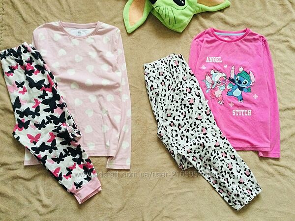 10-11 р Primark фланелева з Метеликами і велюрова піжама зі Стічем. тепла,