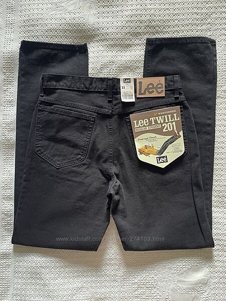 Lee Made in Japan W31L33 Black Twill Regular Fit Straight Leg Jean