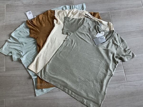 Футболки производство H&M, Германия. Лён . Оверсайз .