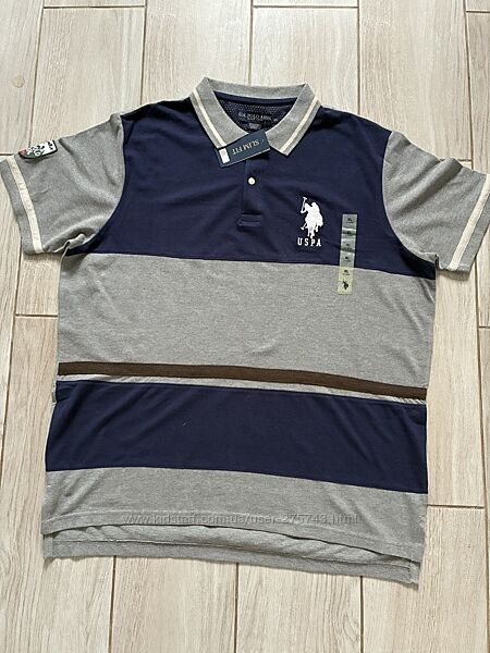Мужская рубашка поло, производство U. S. Polo. Размер XL, хлопок.