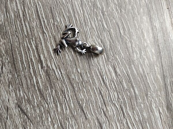 Серебряные Шармы ключик и лягушка